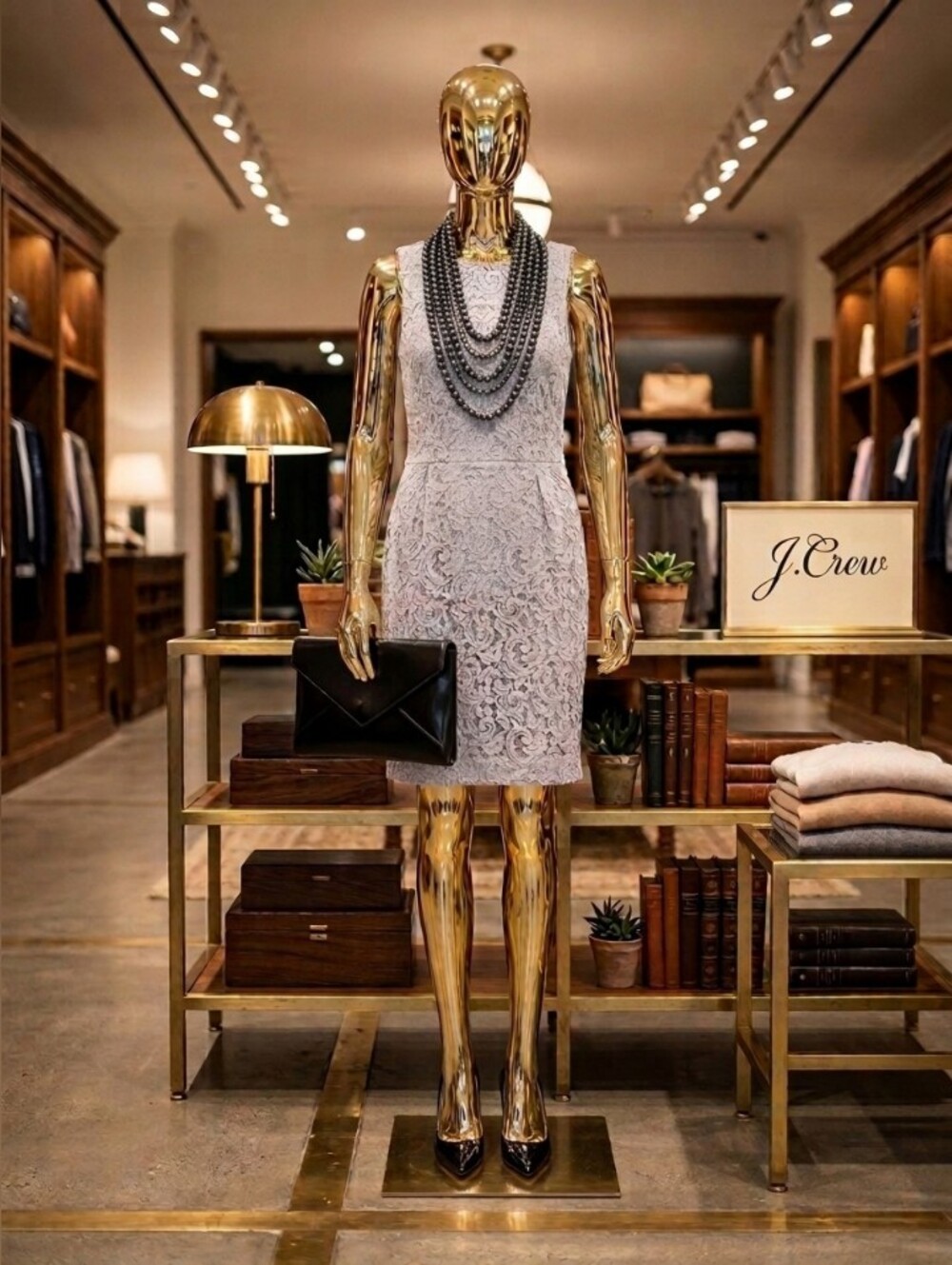 J. Crew Women's Lace Sheath Dress in Light Gray 🩶